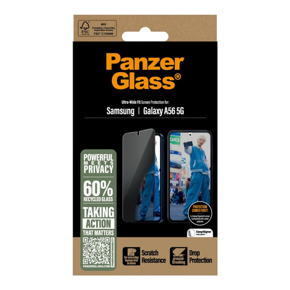 UWF Privacy kaljeno steklo za Samsung A56 5G, Transparent, PanzerGlass