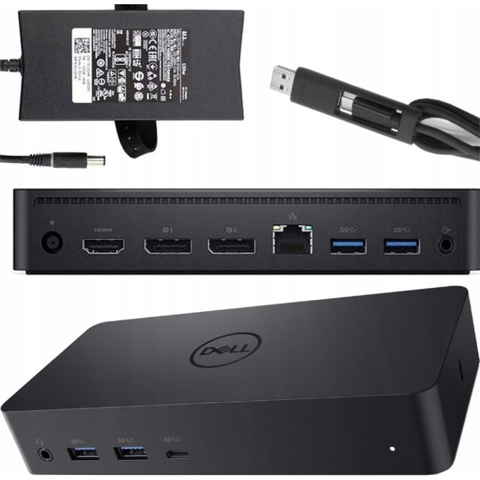 Dell D6000 - Priklopna postaja (USB-C) + 130W adapter Obnovljeno