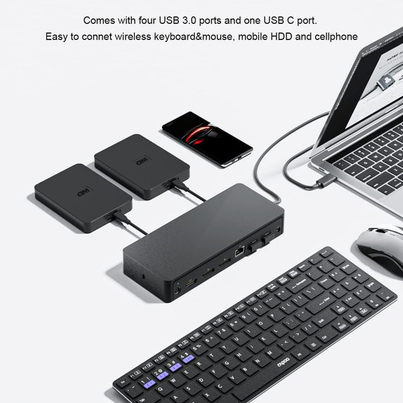 Dell D6000 - Priklopna postaja (USB-C) + 130W adapter Obnovljeno