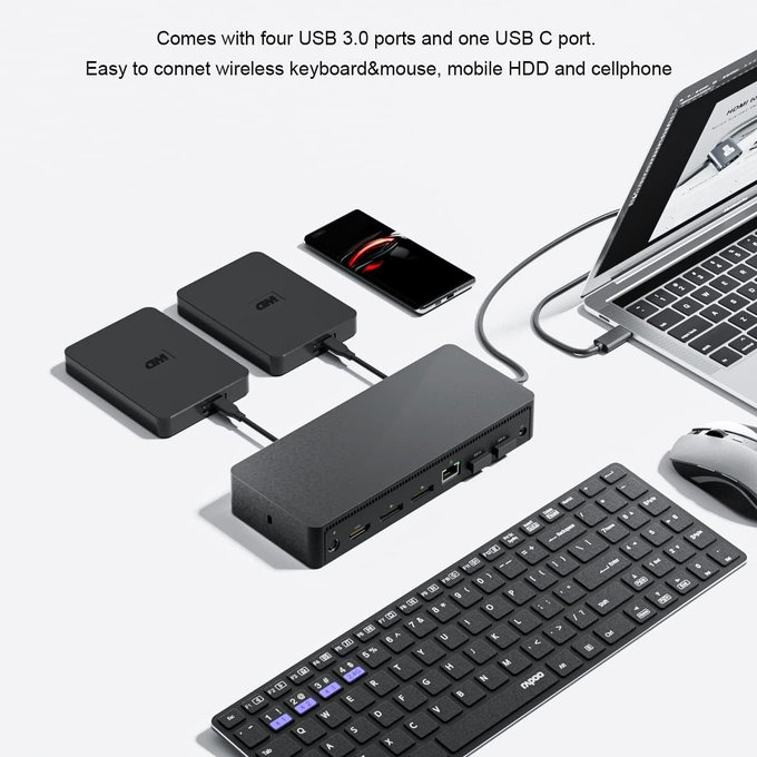 Dell D6000 - Priklopna postaja (USB-C) + 130W adapter Obnovljeno