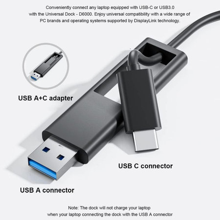 Dell D6000 - Priklopna postaja (USB-C) + 130W adapter Obnovljeno