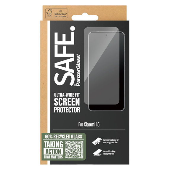 Kaljeno steklo UWF za Xiaomi 15, Črna, SAFE by PanzerGlass