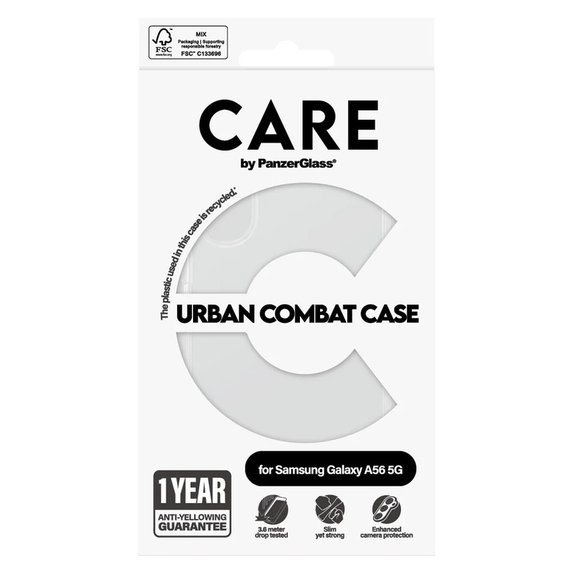 Ovitek Urban Combat za Samsung Galaxy A56 5G, Prozorna, PanzerGlass