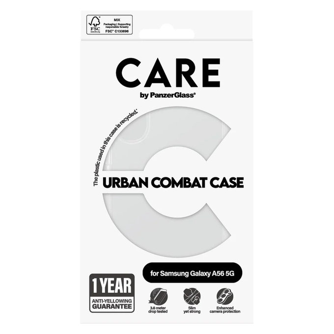 Ovitek Urban Combat za Samsung Galaxy A56 5G, Prozorna, PanzerGlass