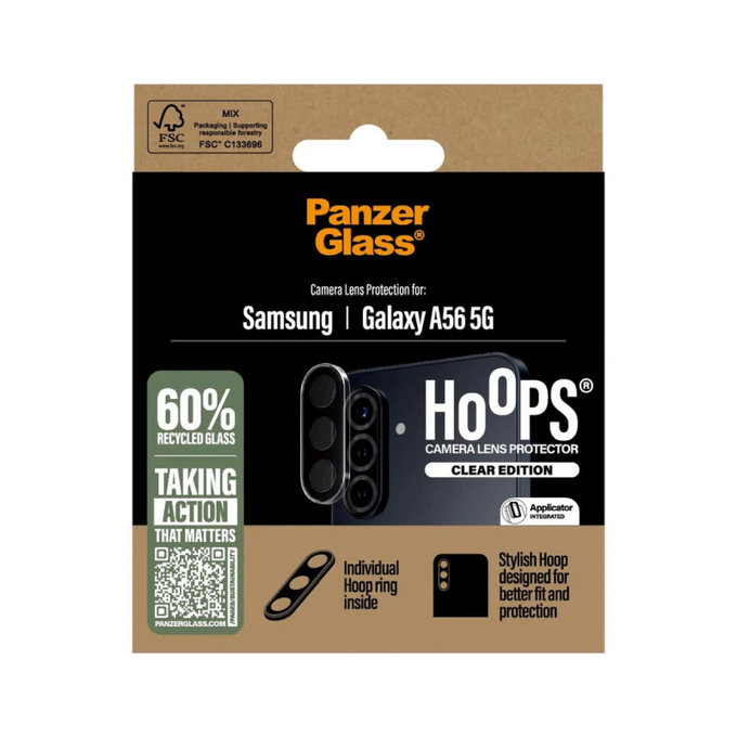 Zaščita objektiva kamere Hoops za Samsung A56 5G, Prozorna, PanzerGlass