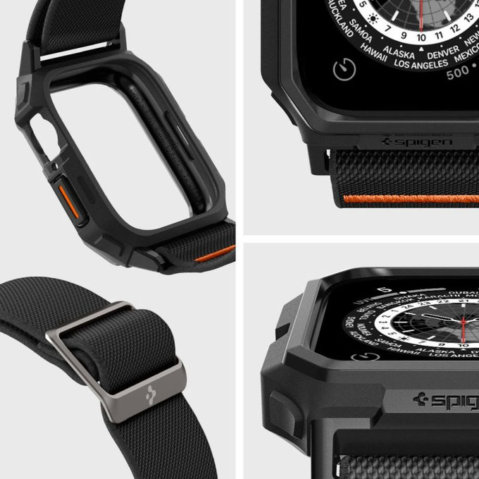 Spigen - Pašček Lite Fit "Pro" za Apple Watch (44, 45mm), Matte Black