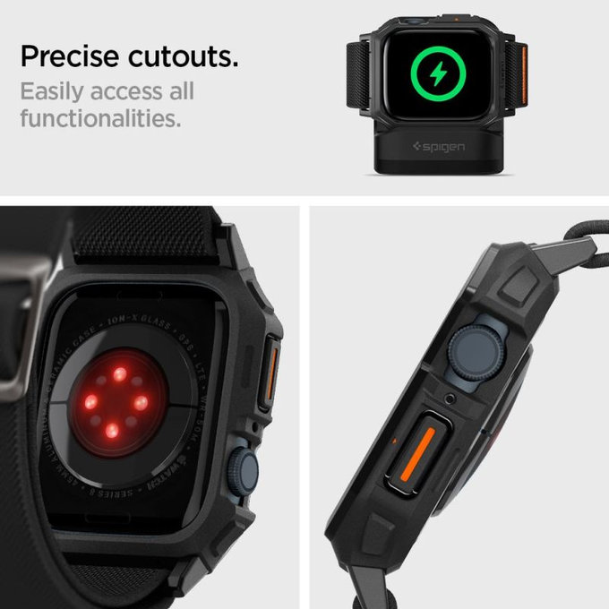 Spigen - Pašček Lite Fit "Pro" za Apple Watch (44, 45mm), Matte Black