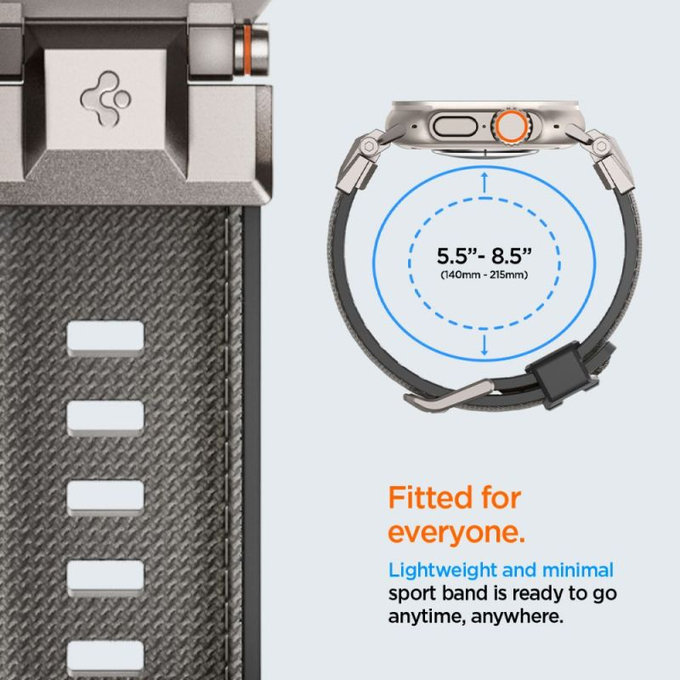 Spigen - Pašček Durapro Armor za Apple Watch (42, 44, 45, 49mm), siva