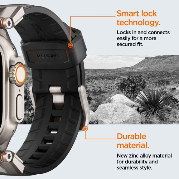 Spigen - Pašček Durapro Armor za Apple Watch (42, 44, 45, 49mm), siva
