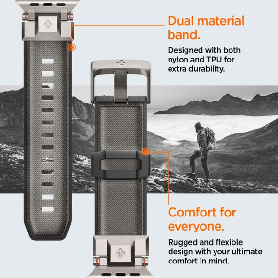 Spigen - Pašček Durapro Armor za Apple Watch (42, 44, 45, 49mm), siva