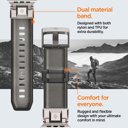 Spigen - Pašček Durapro Armor za Apple Watch (42, 44, 45, 49mm), siva