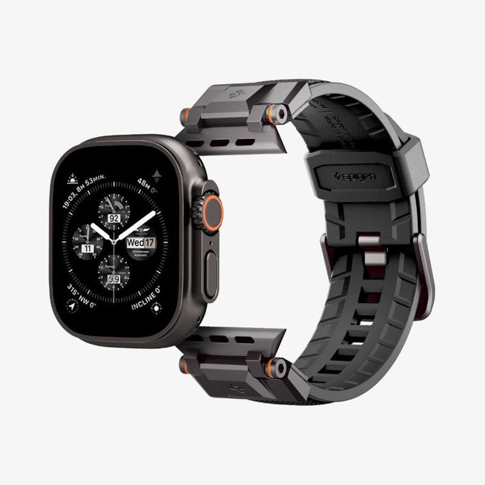 Spigen - Pašček Durapro Armor za Apple Watch (42, 44, 45, 49mm), Black Edition
