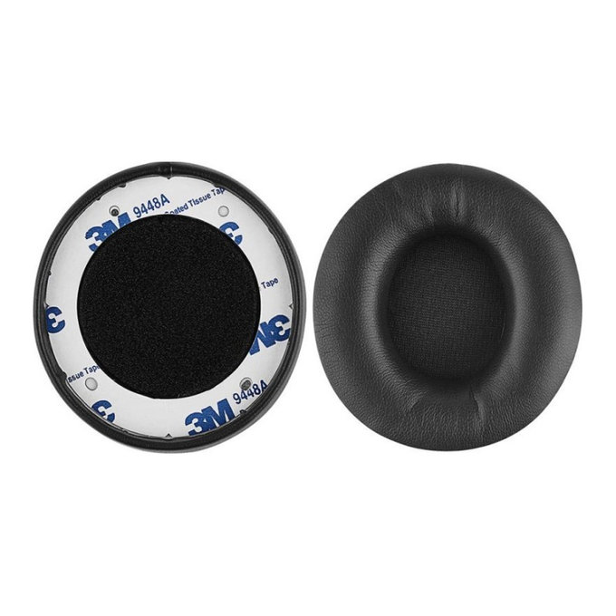 Nadomestne blazinice za ušesa za Beats Solo Pro, Wireless, Spominska pena + PU usnje, Črne, 1 Par