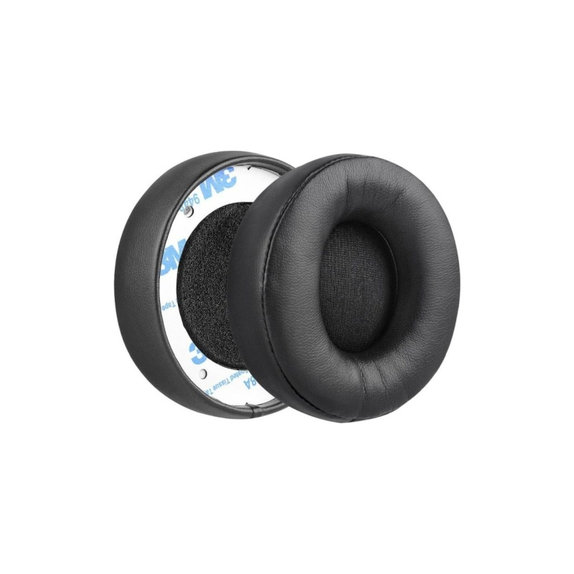 Nadomestne blazinice za ušesa za Beats Solo Pro, Wireless, Spominska pena + PU usnje, Črne, 1 Par