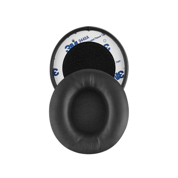Nadomestne blazinice za ušesa za Beats Solo Pro, Wireless, Spominska pena + PU usnje, Črne, 1 Par