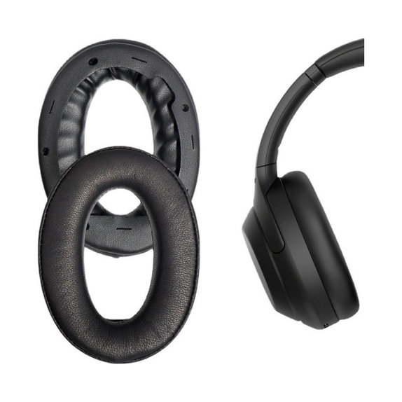 Nadomestne blazinice za ušesa za Sony WH-1000XM4, Spominska pena + PU usnje, Črne, 1 Par