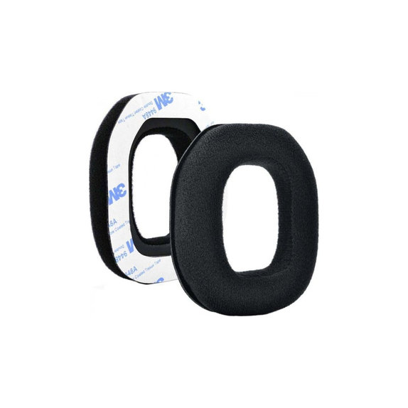 Nadomestne blazinice za ušesa za Logitech Astro A40, A50, Spominska pena + Tekstilni, Črne, 1 Par