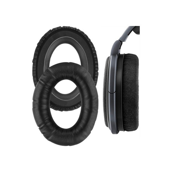 Nadomestne blazinice za ušesa za Sennheiser HD650, Spominska pena + PU usnje, Črne, 1 Par