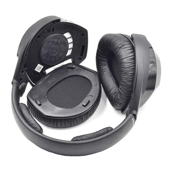 Nadomestne blazinice za ušesa za Sennheiser HDR175, RS175, Spominska pena + PU usnje, Črne, 1 Par