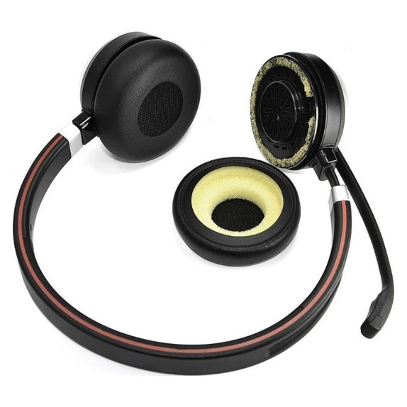 Nadomestne blazinice za ušesa za Jabra Evolve 20, 30, 40, PU usnje, Črne, 1 Par