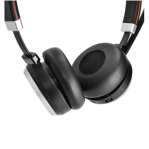 Nadomestne blazinice za ušesa za Jabra Evolve 20, 30, 40, PU usnje, Črne, 1 Par