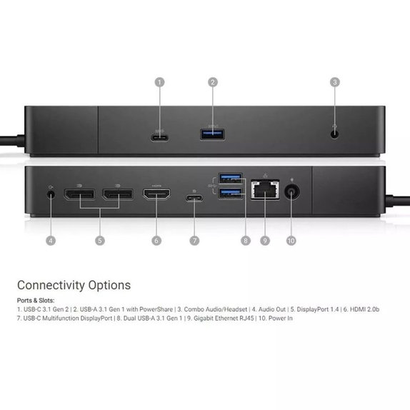 Dell WD19 K20A001 - Priklopna postaja (USB-C) + 130W adapter Obnovljeno