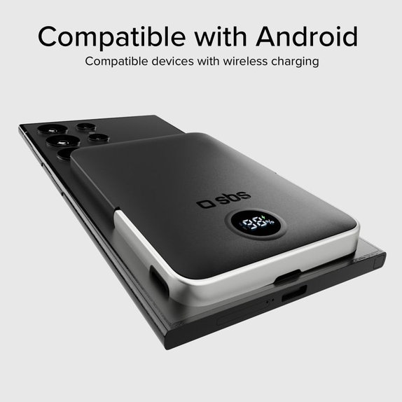 SBS - PowerBank 5000mAh, 20W, Power Delivery, Mag Stand, črna