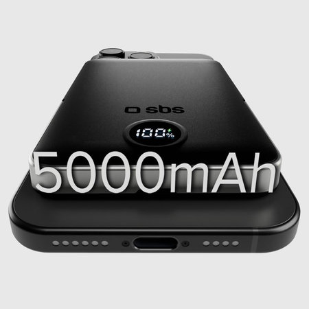 SBS - PowerBank 5000mAh, 20W, Power Delivery, Mag Stand, črna