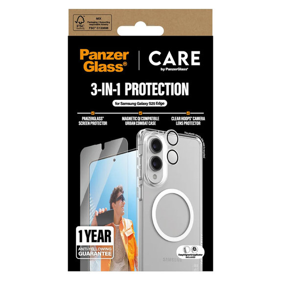 Bundle 3v1 za Samsung Galaxy S25 Edge, PanzerGlass