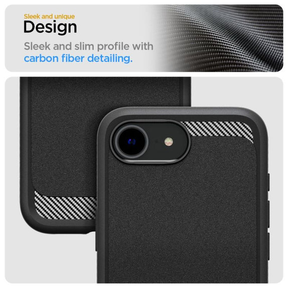 Spigen - Ovitek Rugged Armor z MagSafe za iPhone 16e, Matte Black