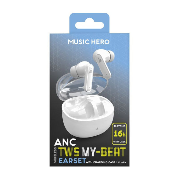 Music Hero - Brezžične slušalke TWS MY-BEAT, bela