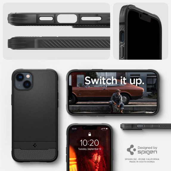 Spigen - Ovitek Rugged Armor z MagSafe za iPhone 14, Matte Black