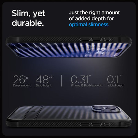 Spigen - Ovitek Rugged Armor z MagSafe za iPhone 15 Pro Max, Matte Black