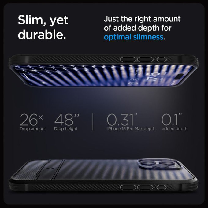 Spigen - Ovitek Rugged Armor z MagSafe za iPhone 15 Pro Max, Matte Black