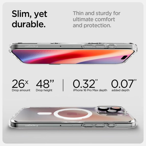 Spigen - Ovitek Ultra Hybrid "T" z MagSafe za iPhone 16 Pro Max, bela