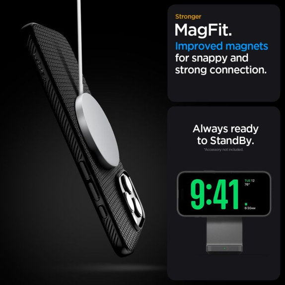 Spigen - Ovitek Liquid Air "T" z MagSafe za iPhone 16 Pro Max, Matte Black