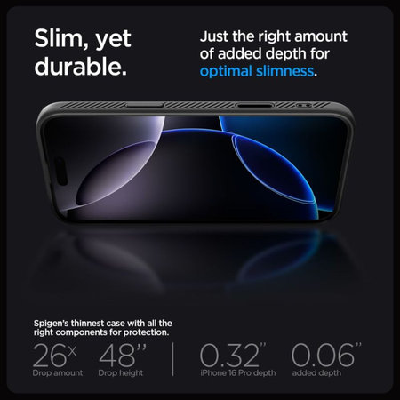 Spigen - Ovitek Liquid Air "T" z MagSafe za iPhone 16 Pro, Matte Black