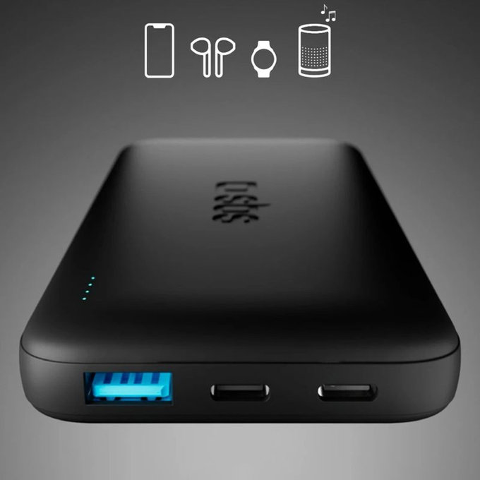 SBS - PowerBank 10000mAh, 10W, Infinity, LiFePO4, USB-C/USB-A, črna