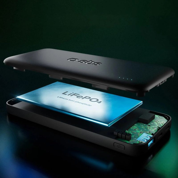 SBS - PowerBank 10000mAh, 10W, Infinity, LiFePO4, USB-C/USB-A, črna