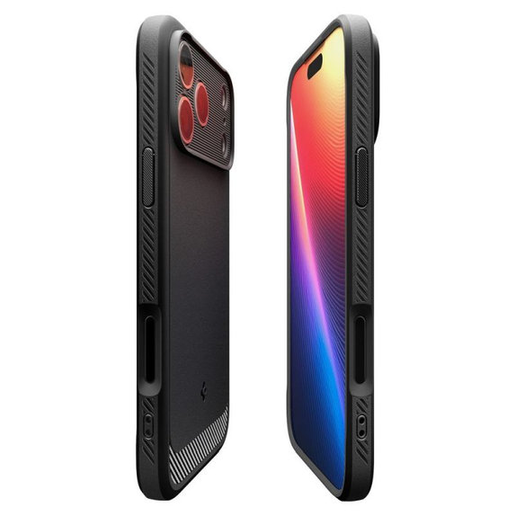 Spigen - Etui Rugged Armor z MagSafe za iPhone 17 Pro, Matte Black