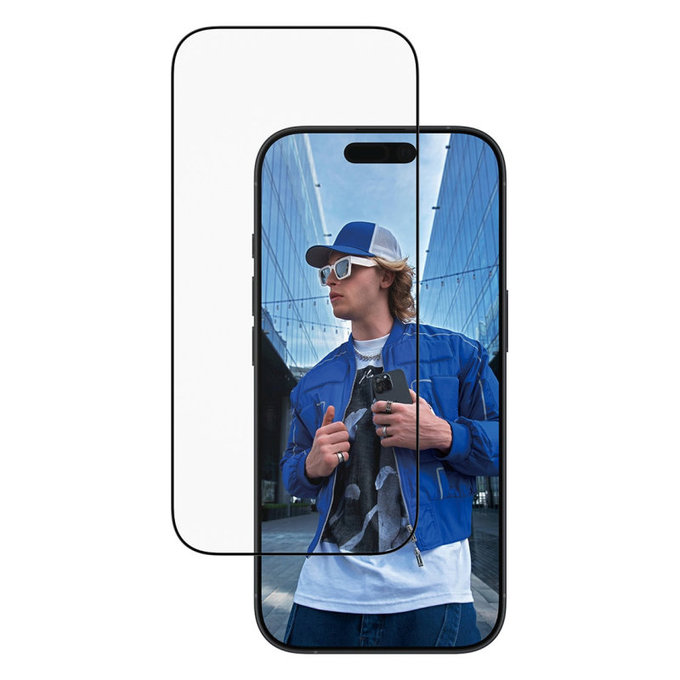UWF kaljeno steklo z aplikatorjem za iPhone 17/16 Pro, Črna, PanzerGlass