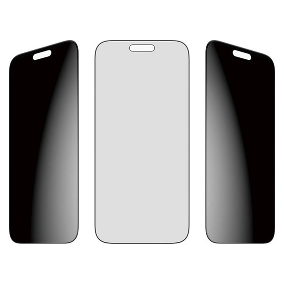 UWF 2-Way Privacy kaljeno steklo s Fastfit za iPhone 17 Pro Max, Črna, PanzerGlass