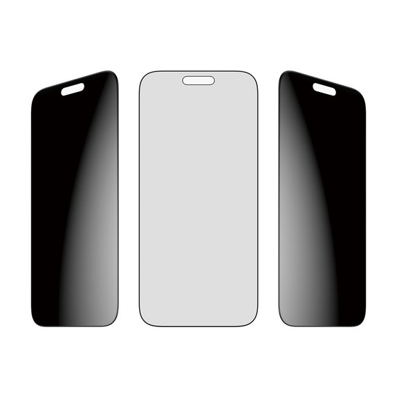UWF 2-Way Privacy kaljeno steklo s Fastfit za iPhone 17 Pro Max, Črna, PanzerGlass