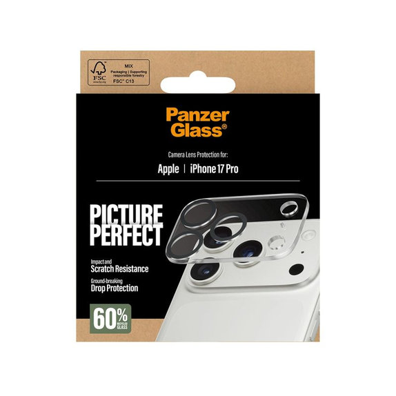 PanzerGlass - Zaščita objektiva PicturePerfect za iPhone 17 Pro, prozorna