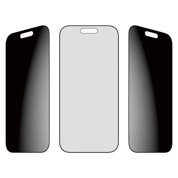 UWF 2-Way Privacy kaljeno steklo s Fastfit za iPhone 17/16 Pro, Črna, PanzerGlass