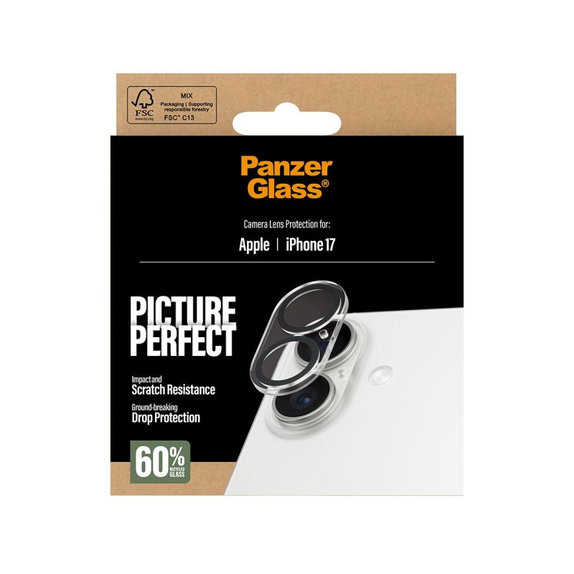 PanzerGlass - Zaščita objektiva PicturePerfect za iPhone 17, prozorna