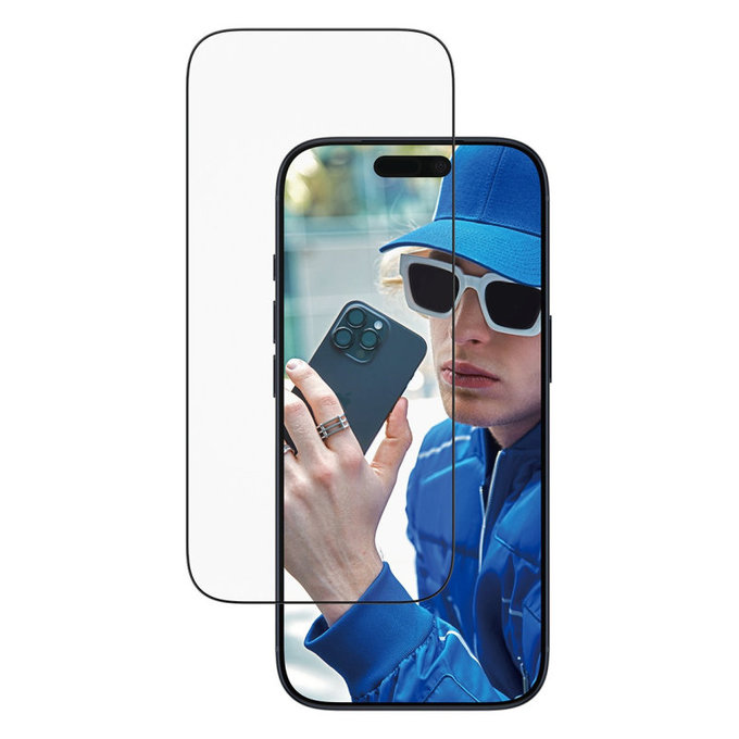 UWF kaljeno steklo z aplikatorjem za iPhone 17 Pro, Črna, PanzerGlass