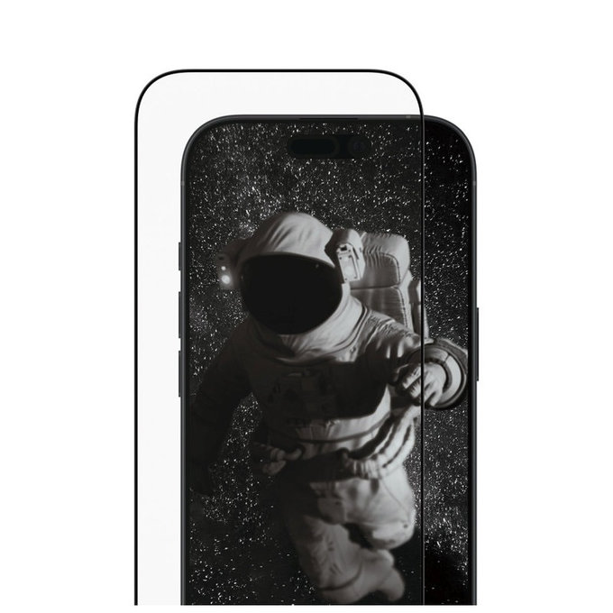 UWF Ceramic II kaljeno steklo s Fastfit za iPhone 17/16 Pro, Črna, PanzerGlass