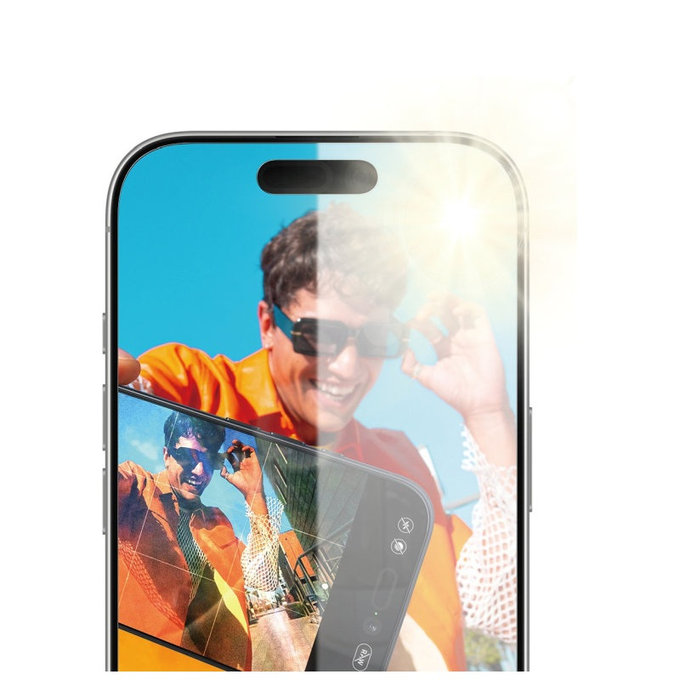 Kaljeno steklo Anti-Reflective z aplikatorjem za iPhone 17/16 Pro, Črna, PanzerGlass