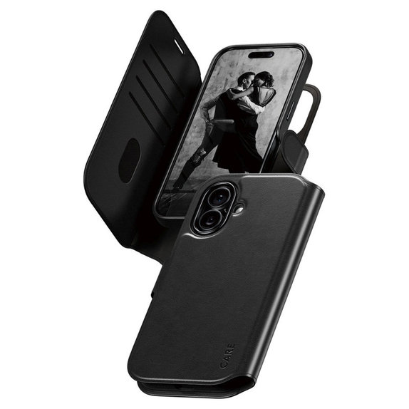 Ovitek Wallet Tango Two-In-One z MagSafe za iPhone 17, Črna, CARE